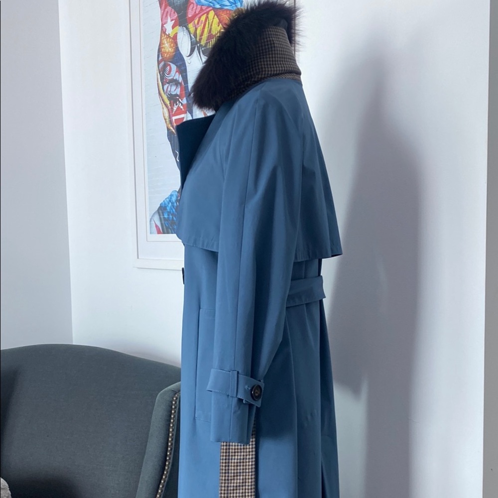 Massimo Dutti Trench Coat with Faux Fur Collar - Picture 5 of 14